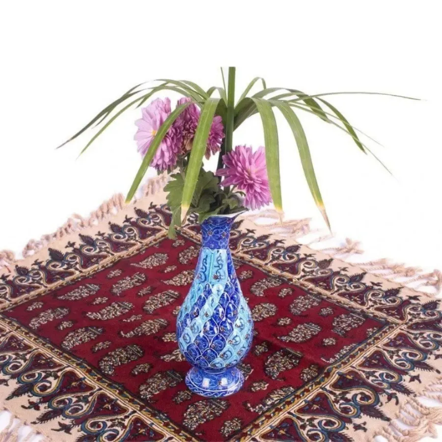 گلدان مسی میناکاری
