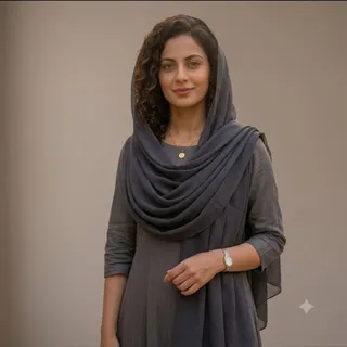 شال طوسی قواره دار