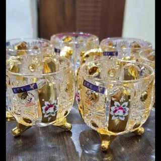 فنجان چای خوری طلاکوب چک