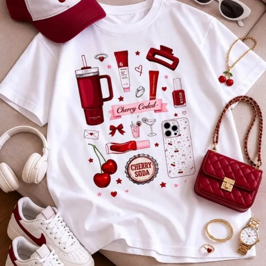 تیشرت باکسی cherry coded