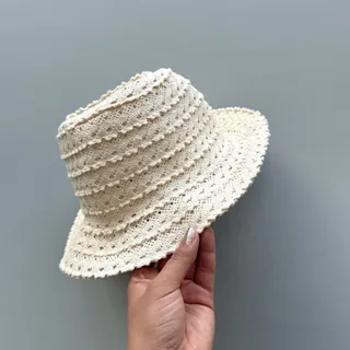 کلاه مکرومه شیری برند