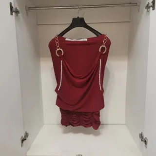 لباس مجلسی ریون عنابی نو