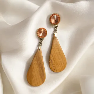 گوشواره دستساز چوبی