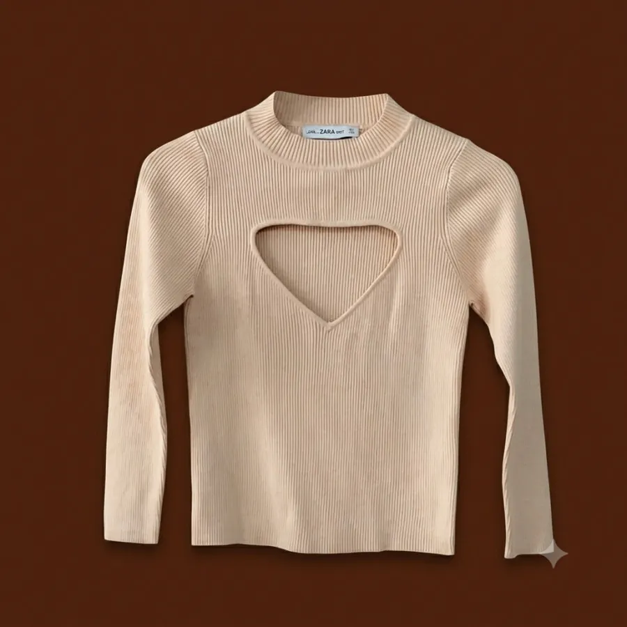 بلوز بافت کرم zara