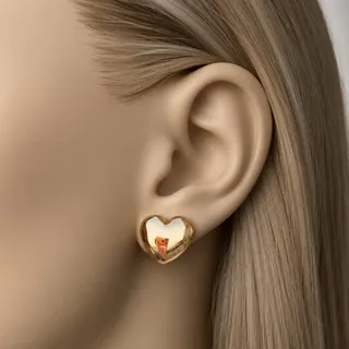 گوشواره طلایی قلبی