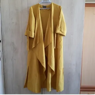 مانتو ساحلی خردلی
