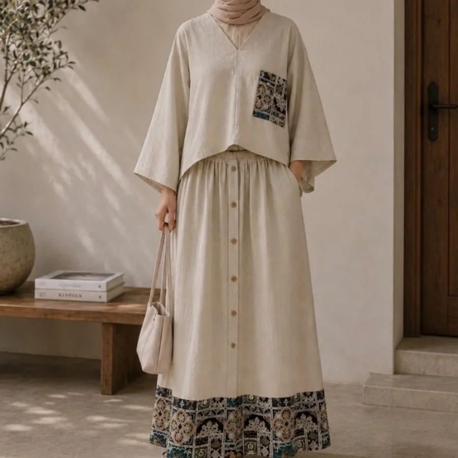 شومیز دامن کژوال لینن
