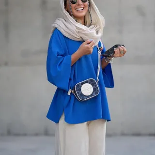شومیز تی‌شرت جلوبسته آبی