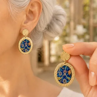 گوشواره طرح کاشی