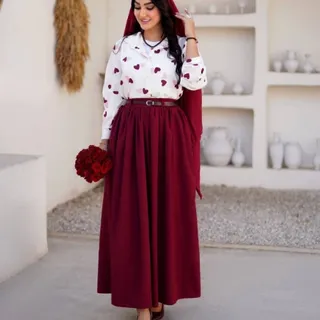 ست شومیز دامن کمربند