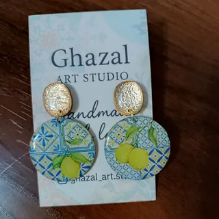 گوشواره رزینی لیمو