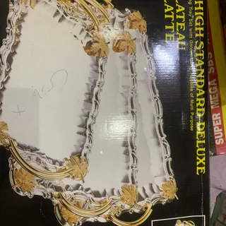 سینی استیل برگ انگوری طلا