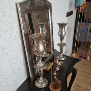 اینه شمعدان طرح نقره