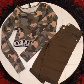 ست شلوارک کراپ برند h&m