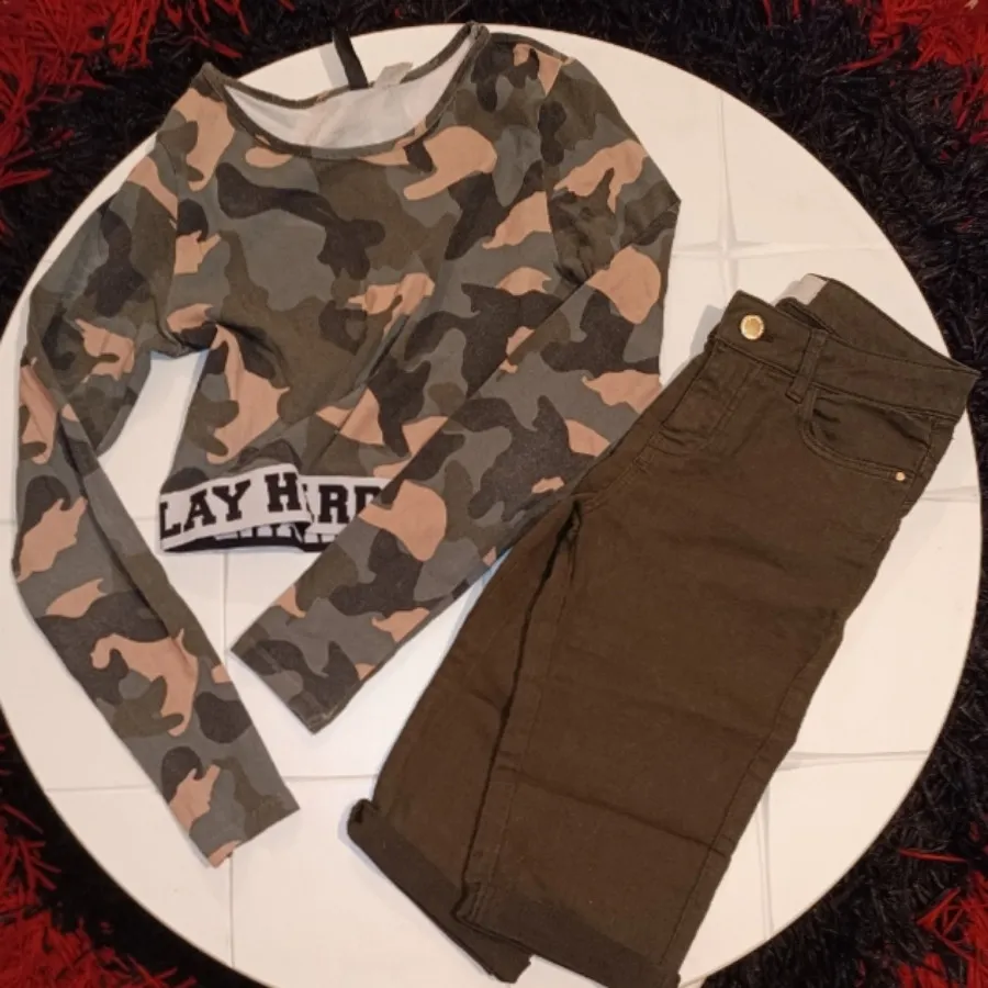 ست شلوارک کراپ برند h&m