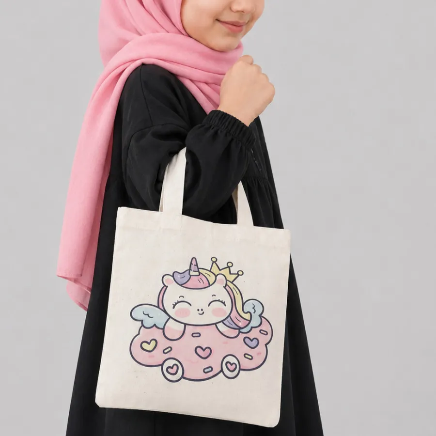 کیف پارچه ای طرح تک شاخ