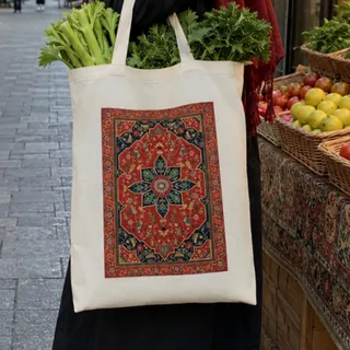 کیف پارچه ای طرح فرش