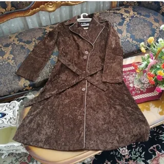 مانتو مخمل کبریتی قهوه ای