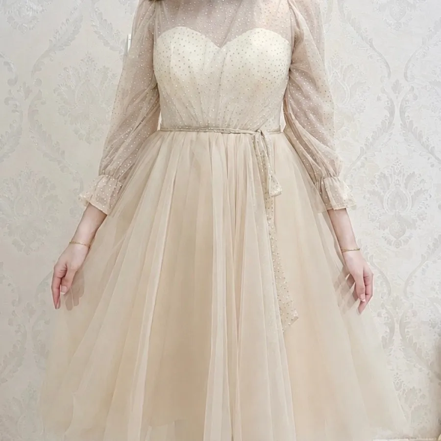 لباس مجلسی دخترانه کرم