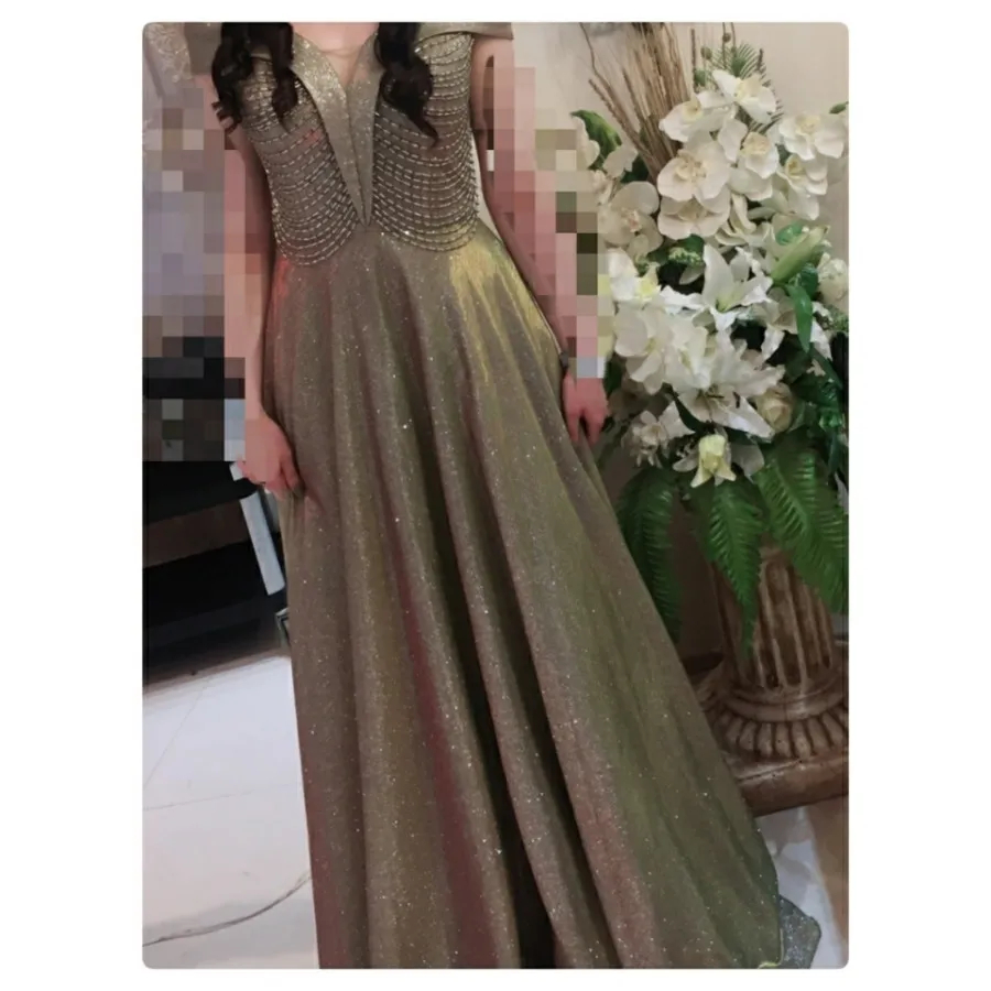 لباس مجلسی سبز نقره ای