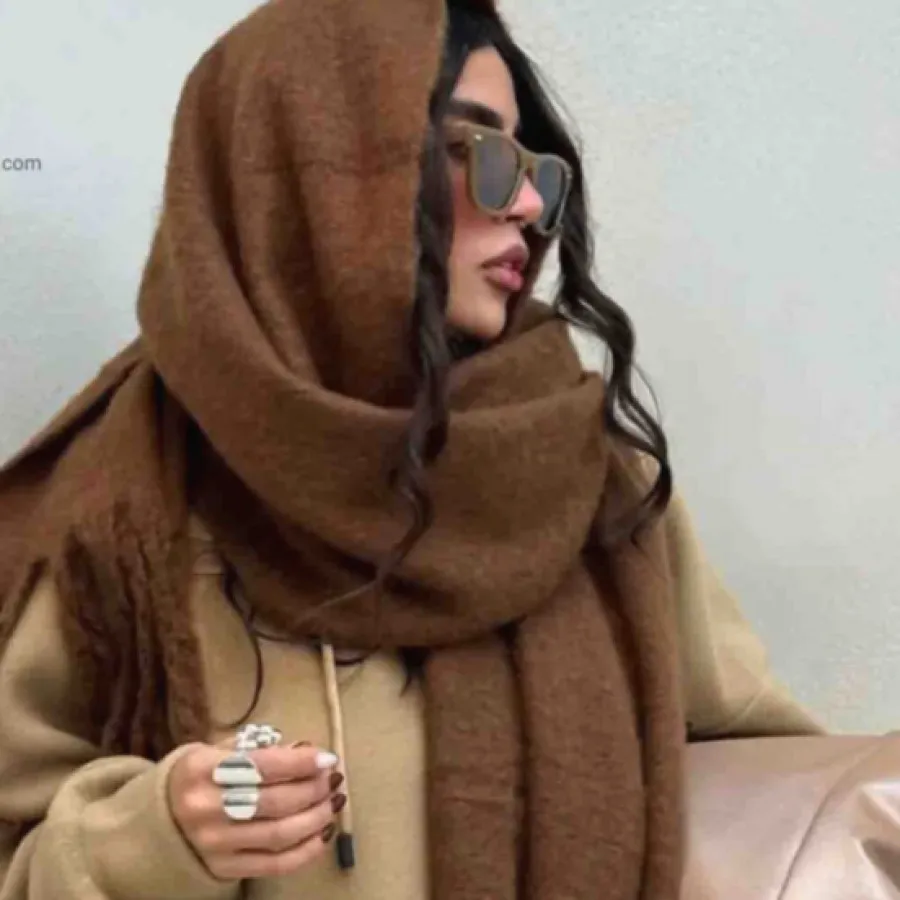 شال موهر پشمی قهوه ای
