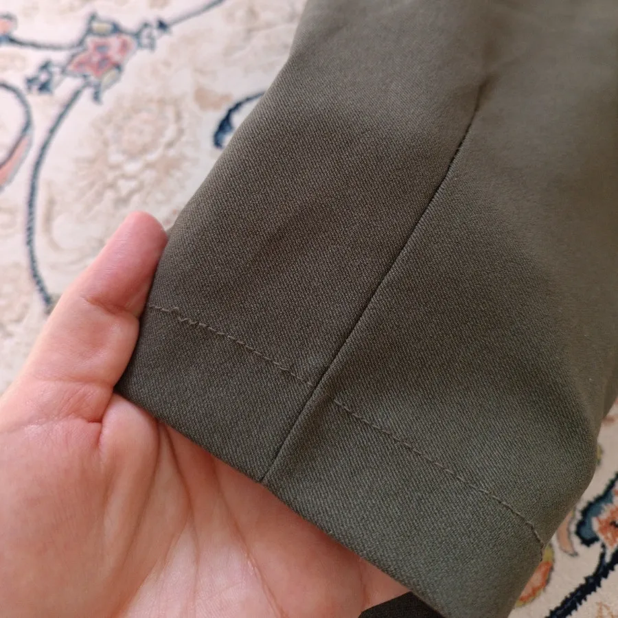 شلوار کتون کشی سبز 46