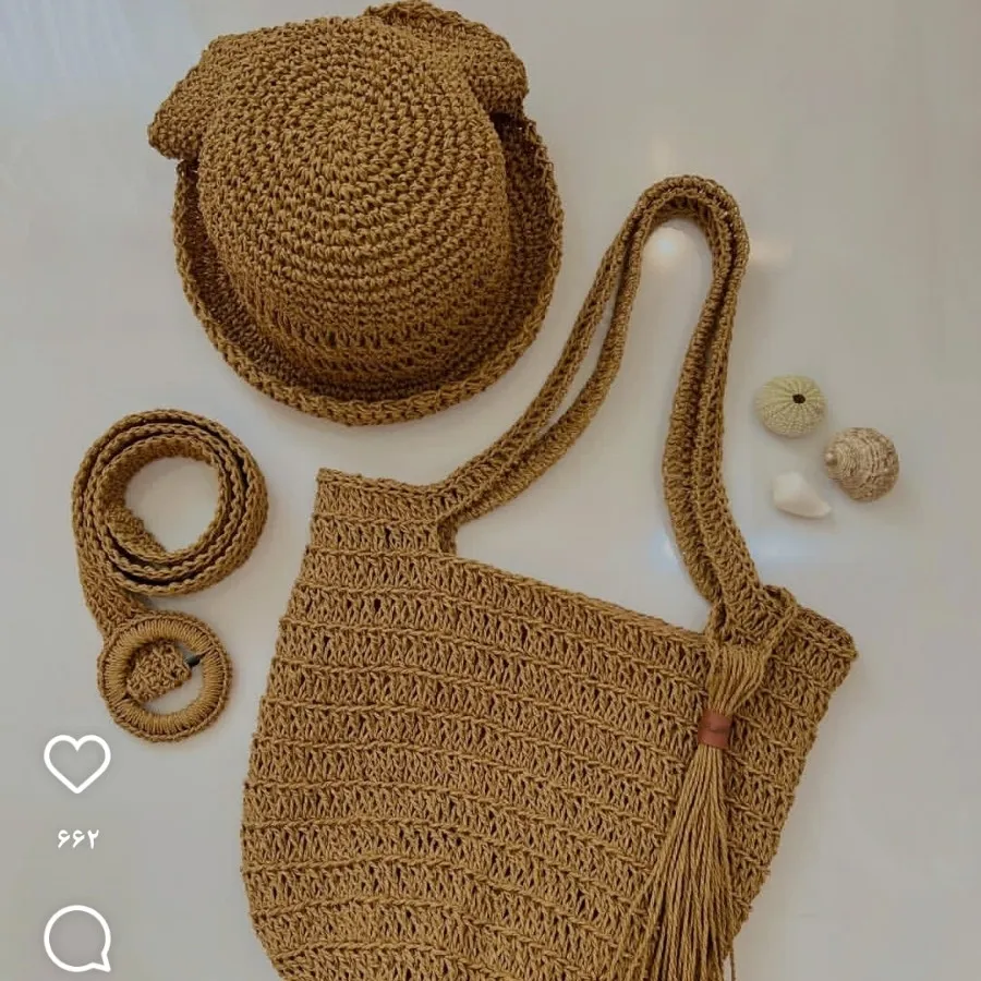 کیف و کلاه ست رافیا