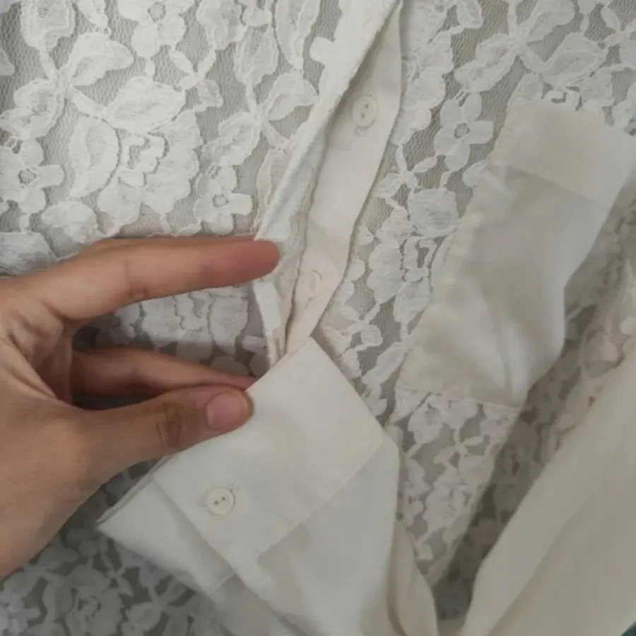 شومیز گیپور دانتل سفید