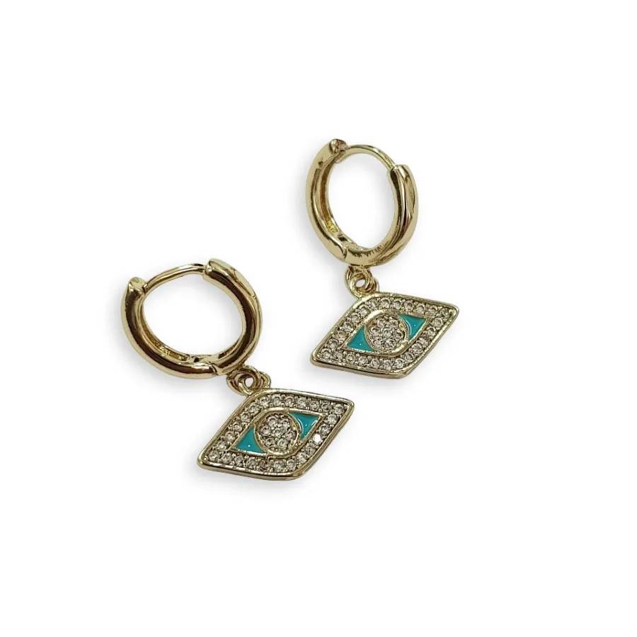 گوشواره آبکاری طلا چشمی