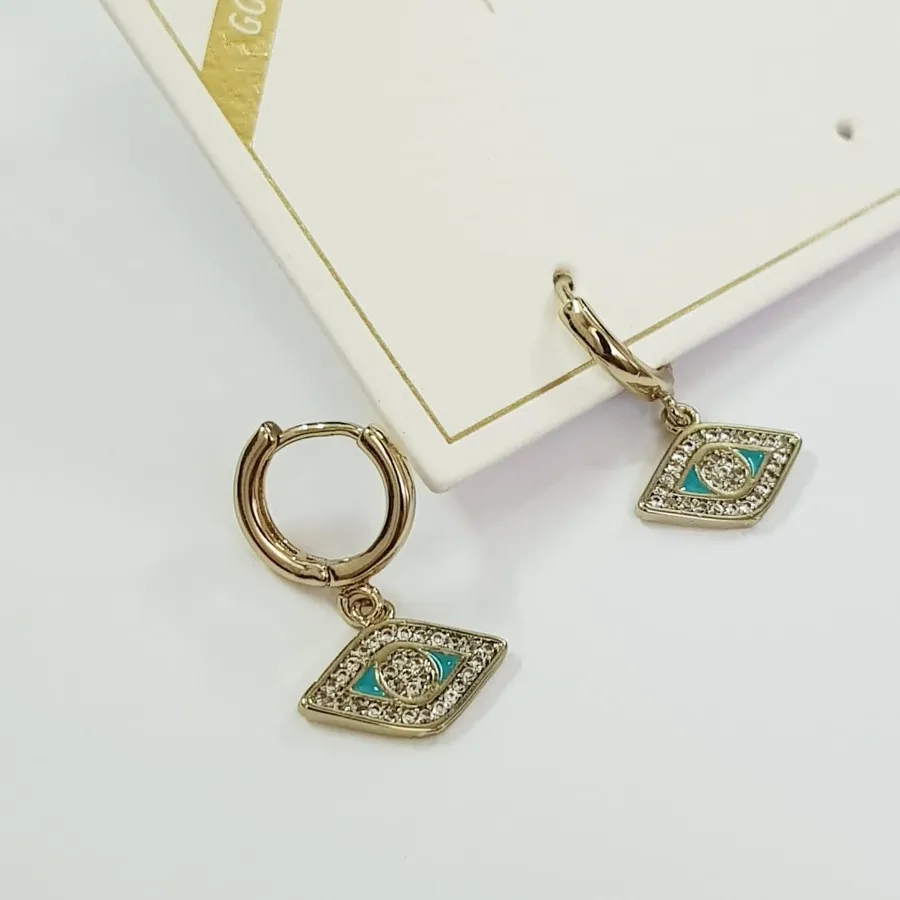 گوشواره آبکاری طلا چشمی