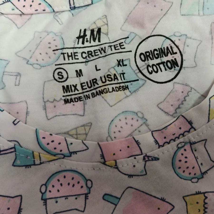 تیشرت نخی H &M طرح بستنی