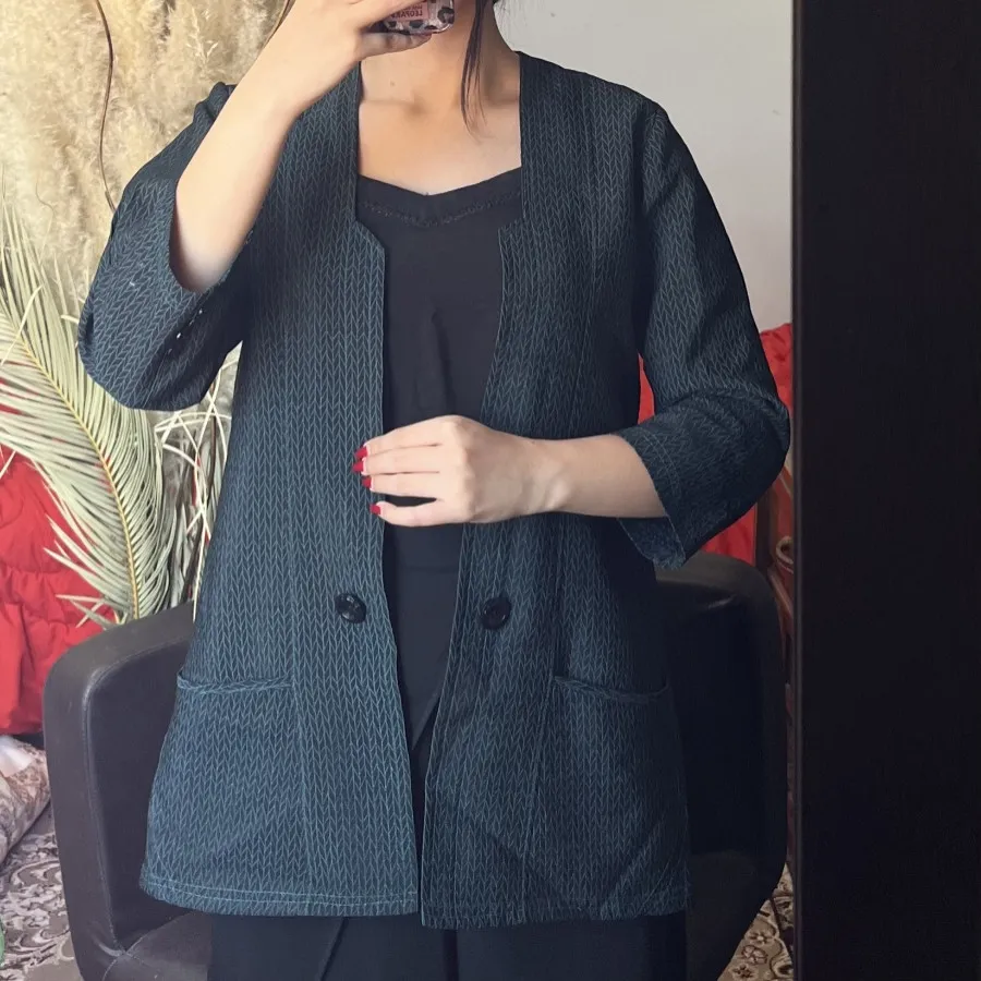 مانتو کتی طرح دار سبز
