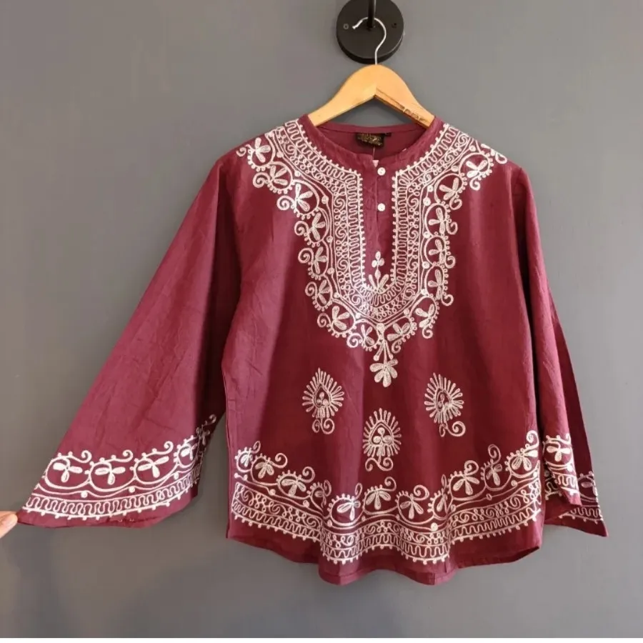 شومیز گلدوزی نخی هندی