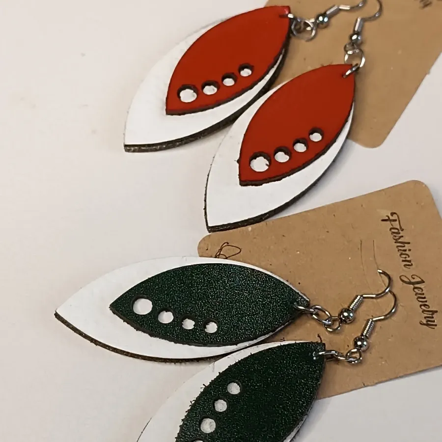 گوشواره چرمی برگ