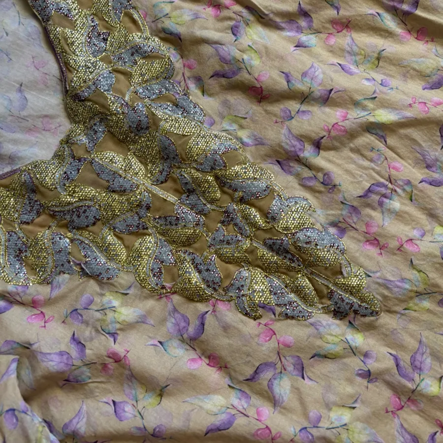 پیراهن نخی نگین کاری