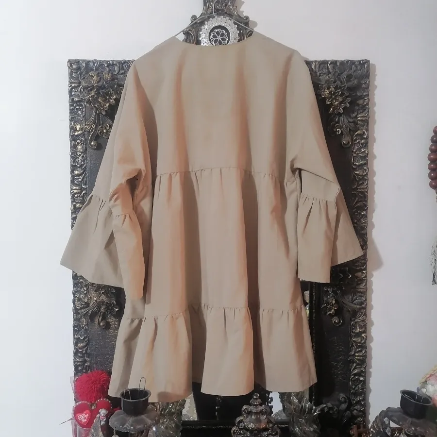 مانتو عروسکی خاکی رنگ