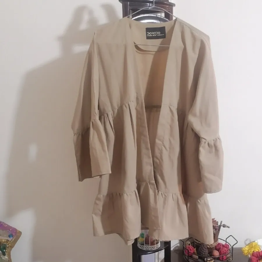 مانتو عروسکی خاکی رنگ