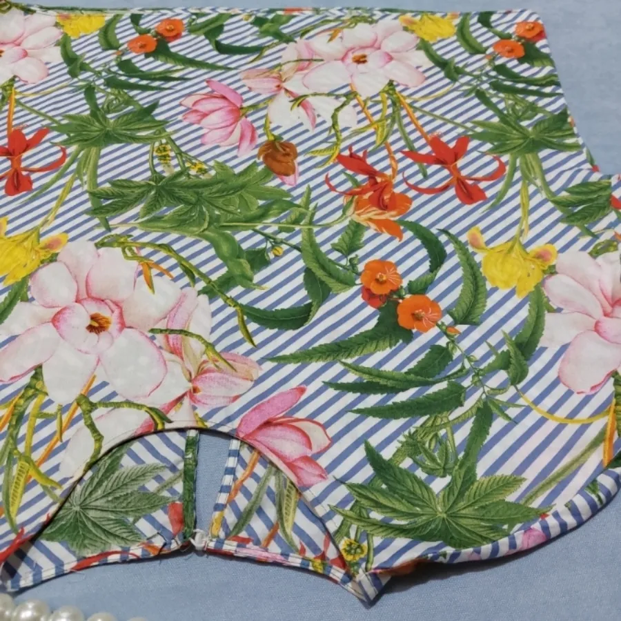 تاپ هاوایی  راه راه و گلی