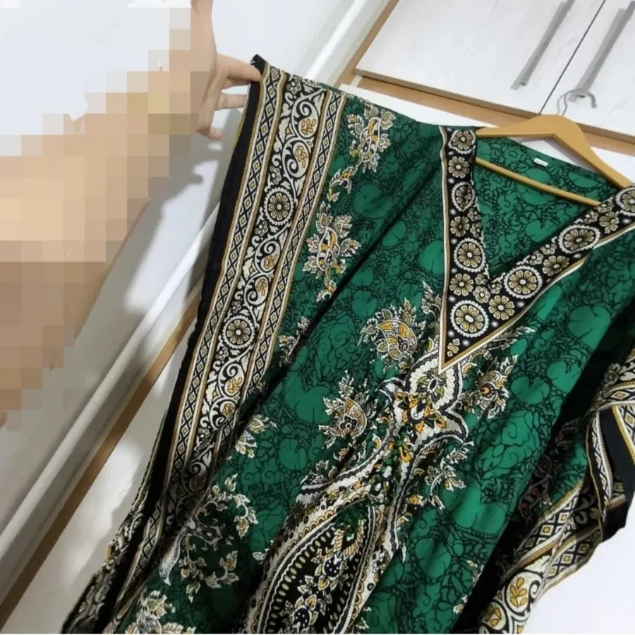 پیراهن ساحلی بلند سبز