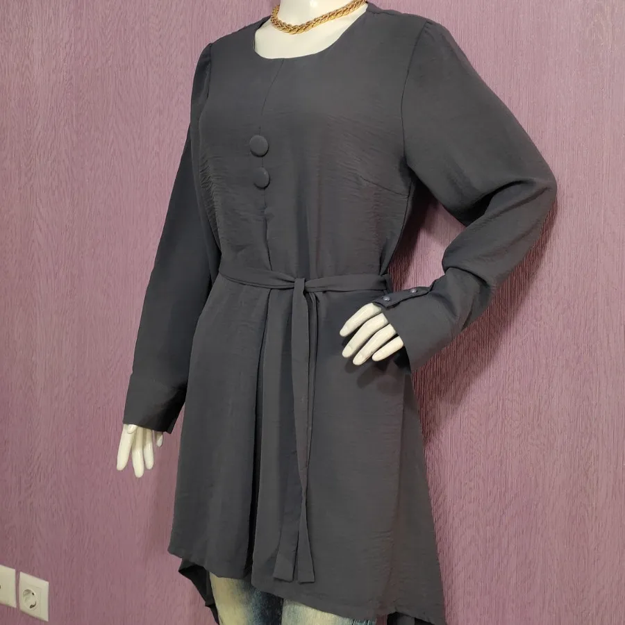 مانتو جلو بسته کمربند دار