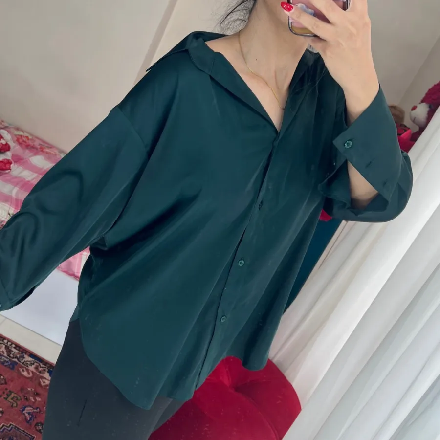 شومیز سبز زمردی