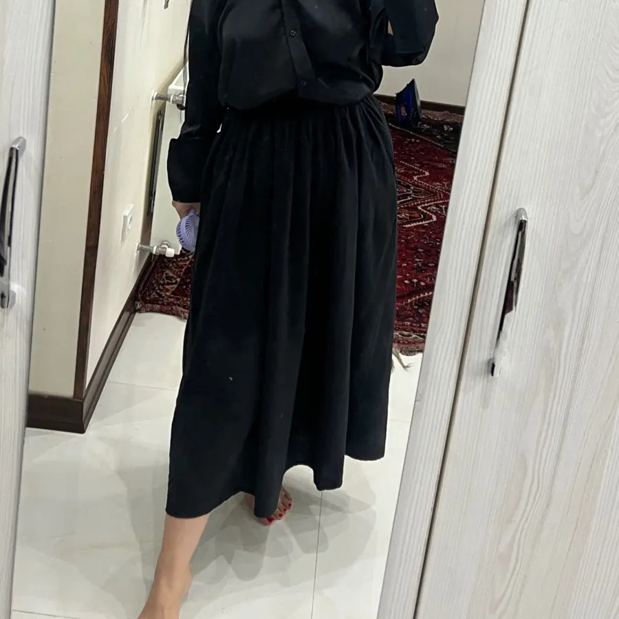 دامن لینن مشکی