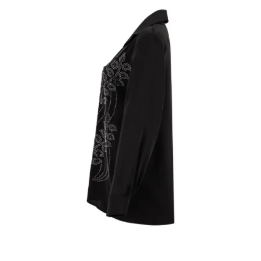 شومیز گلدار مشکی