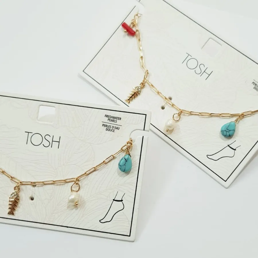 پابند طلایی آویز دار Tosh