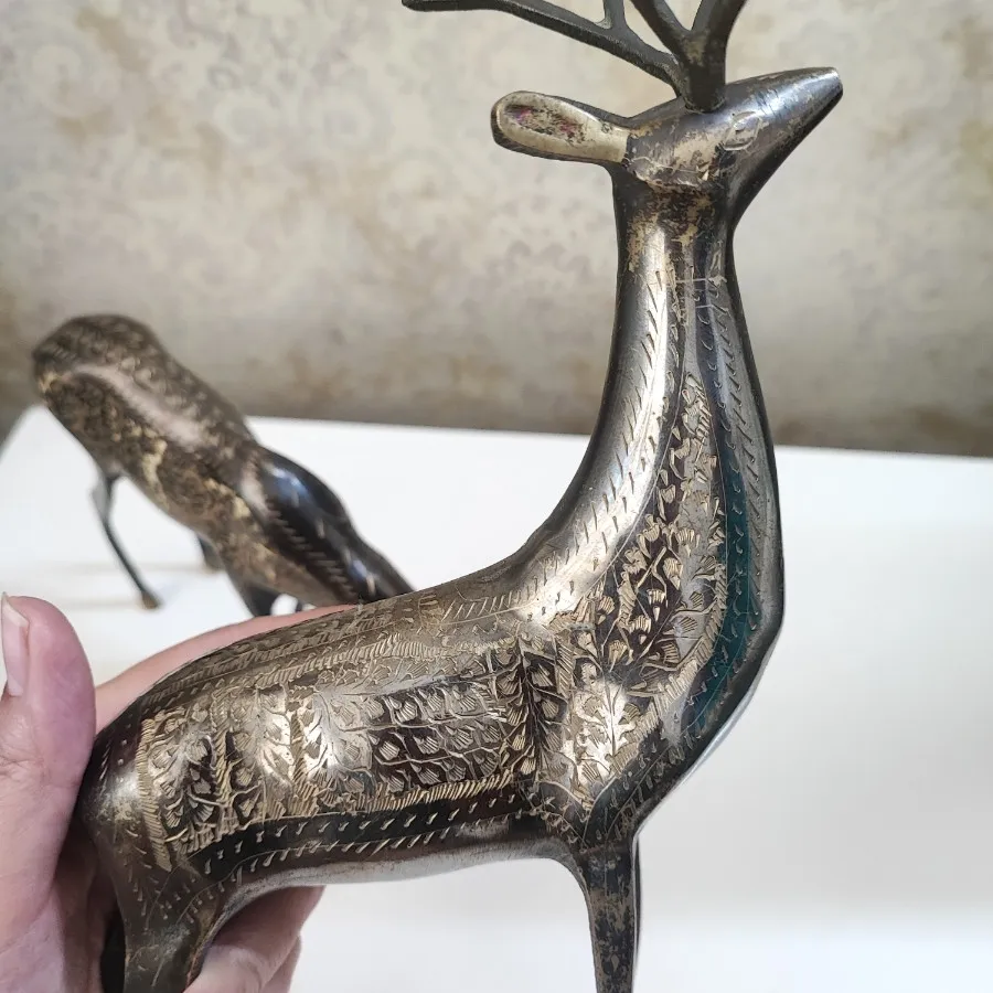 مجسمه جفت گوزن برنزی