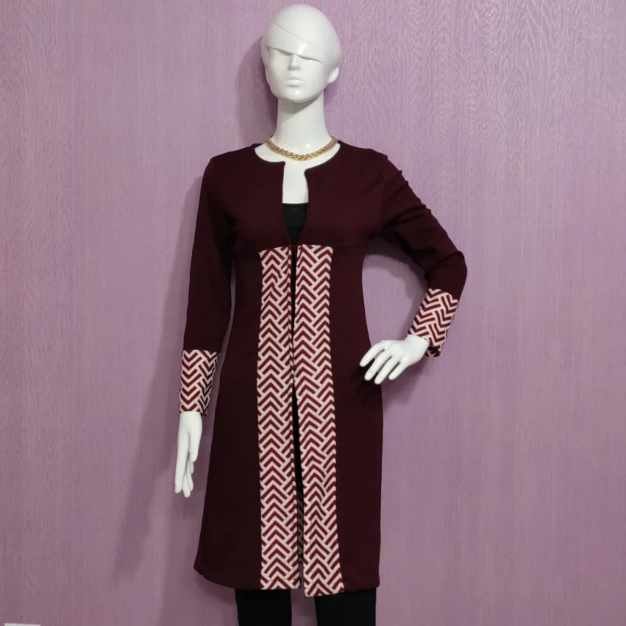 مانتو زرشکی پاییزه