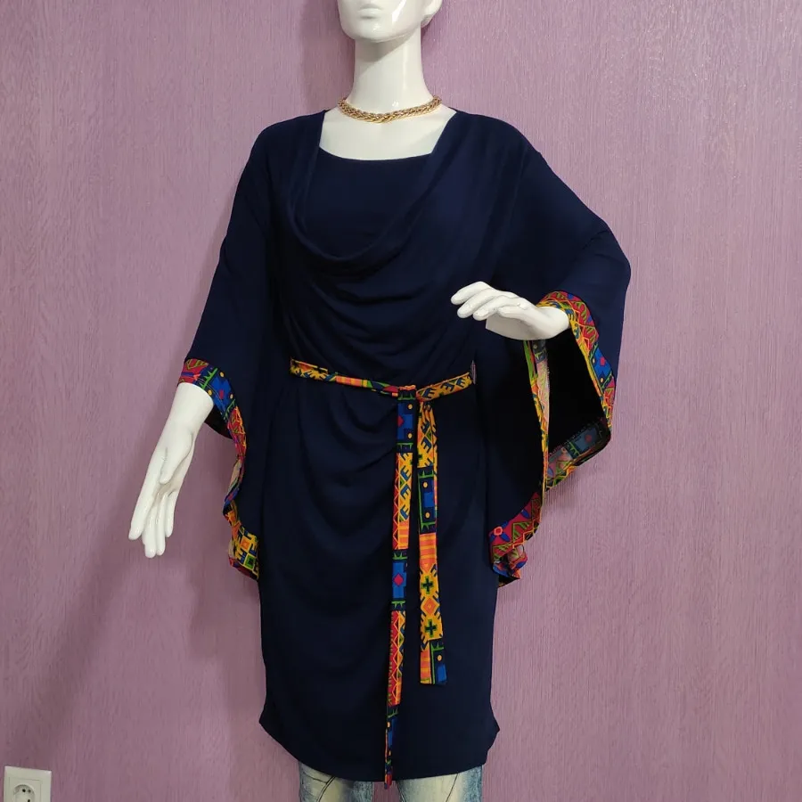 مانتو خفاشی سرمه ای