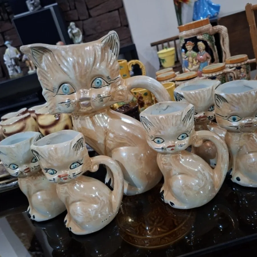 پارچ و لیوان سرامیکی قدیم