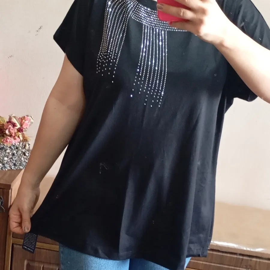 تیشرت نگین قواره دار
