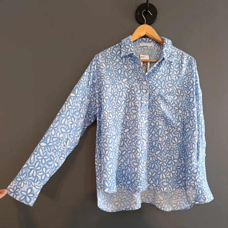 شومیز نخی آبی برند Zara